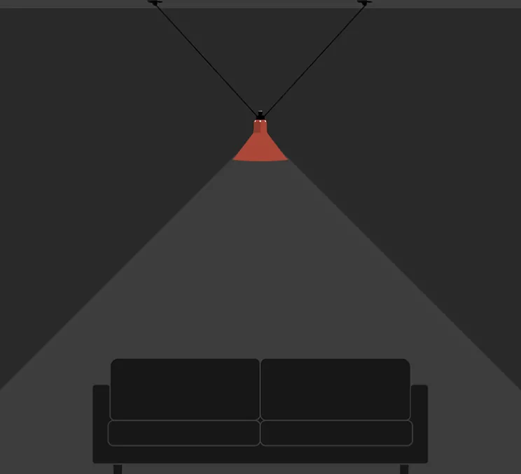 Suspension, Les Acrobates de Gras N°323 XL, rouge/intérieur blanc, Ø32cm, H23cm - DCW éditions Paris