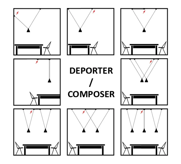 Suspension, Les Acrobates de Gras N°323 XL, rouge/intérieur blanc, Ø32cm, H23cm - DCW éditions Paris