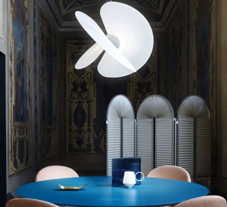 Suspension, Levante, blanc, LED, dim, coupure de phase, 2700K, 1230lm, 28W, Ø62cm, H44cm - Luceplan