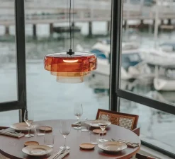 Suspension, Levels, 3 bodies, Ambré, LED, dim, 2700-3000-4000K, 1255 lm, Ø42cm, H26cm - LEDS C4