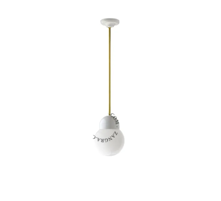 Suspension, Light.036, avec Glass006, opalin, laiton, LED, Ø15cm, H16cm - ZANGRA