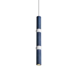 Suspension, Lightbone L, bleu, LED, Ø7,6cm, H83,6cm - Oblure