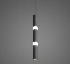 Suspension, Lightbone L, noir, LED, Ø7,6cm, H83,6cm - Oblure