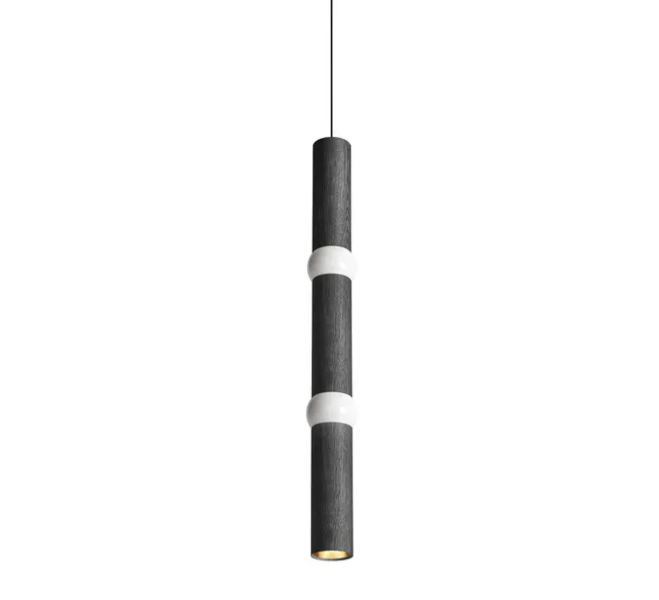 Suspension, Lightbone L, noir, LED, Ø7,6cm, H83,6cm - Oblure