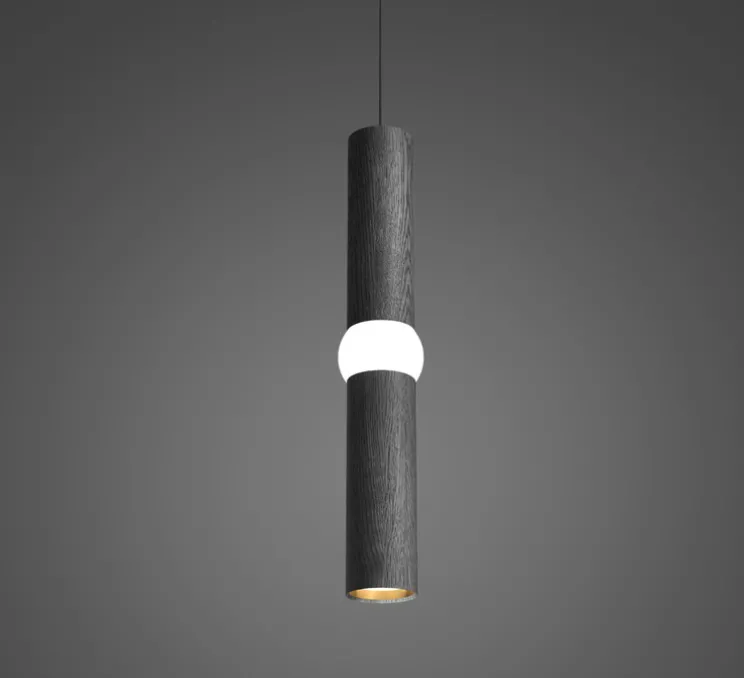 Suspension, Lightbone M, noir, LED, Ø7,6cm, H53,6cm - Oblure
