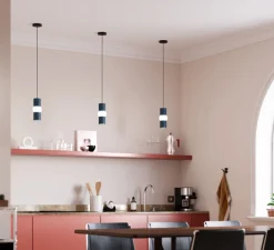 Suspension, Lightbone S, bleu, LED, Ø7,6cm, H24cm - Oblure