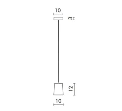 Suspension, Lightbook, blanc, noir, H12cm - Designheure