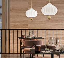 Suspension, Lilli, opalin et laiton, Ø32cm, H52cm - KDLN