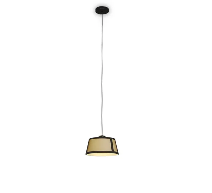 Suspension, Lilly, 558.23, noir texturé, tissu beige et maille noire, IP40, Ø32cm, H21cm - Tooy