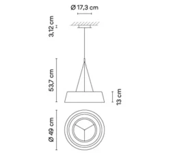 Suspension, Lily 5730, noir, LED, dim, 2700K, 2170 lm, Ø49cm, H13cm - Vibia