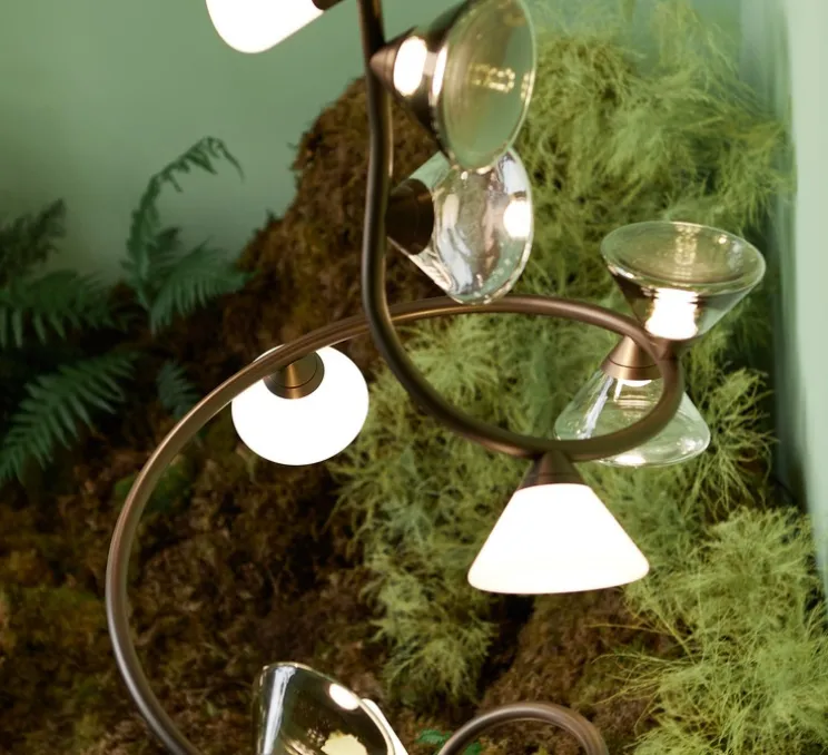 Suspension, Linfa 565.22m, titanium, IP40, LED, dim, 2700K, 3500 lm, Ø56cm, H111cm - Tooy