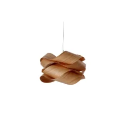 Suspension, Link, bois de cerisier, câble transparent, nickel, Ø46cm, H28cm- LZF
