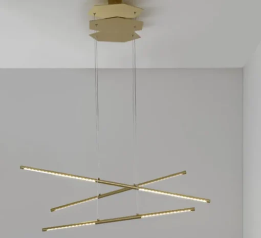 Suspension, Link ,laiton satiné, LED, L59cm, H100cm - CVL