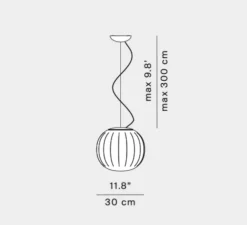 Suspension, Lita, blanc, Ø30cm, H30cm , E27 - LUCEPLAN