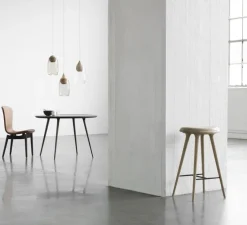 Suspension, Liuku, verre fumé, bois, Ø19,5cm, H34,5cm - Mater