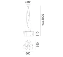 Suspension, Logico 3x120°, blanc, Ø66cm, H31cm - Artemide