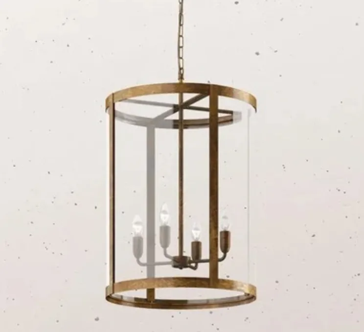 Suspension, London, ver antique, verre transparent, Ø45cm, H59,5cm - Il Fanale