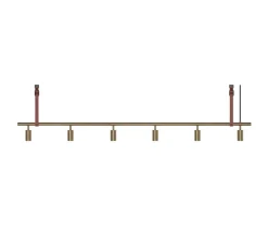 Suspension, Long John 6, Laiton, sangle en cuir marron, L220cm, H17cm - Rubn