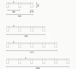 Suspension, Long Kennedy 3, bronze, L84,5cm, H15cm - Rubn
