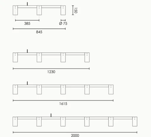 Suspension, Long Kennedy 3, bronze, L84,5cm, H15cm - Rubn