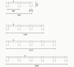 Suspension, Long Kennedy 4, bronze, L123cm, H15cm - Rubn