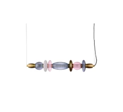 Suspension, Léonor horizontale, rose, doré miroir, fumé, L82,6cm, H15cm - Elements lighting