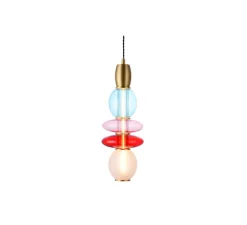 Suspension, Léonor verticale, bleu, rouge, opaque, Ø15cm, H39,7cm - Elements lighting