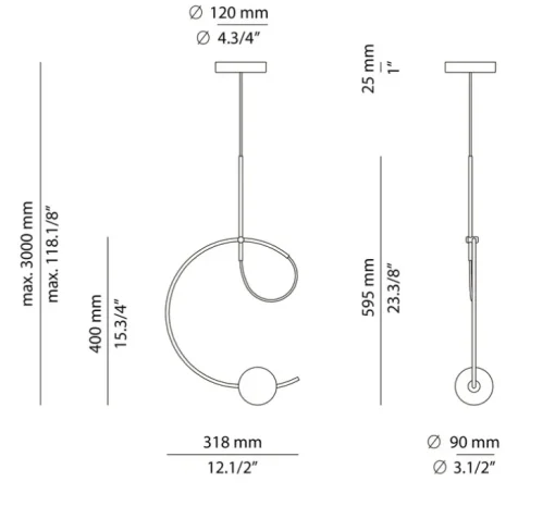 Suspension, Loop, T-4125S, or, LED, dim, 2700K, 1026 lm, L31,8cm, H40cm - Estiluz