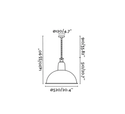 Suspension, Lou, noir brillant, Ø52cm, H51cm - Faro