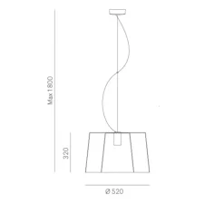 Suspension, L001S, rouge, Ø52cm, H35cm - Pedrali