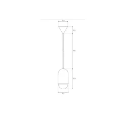Suspension, luce medium, Chêne noir, Ø10,5cm, H20,5cm - Hartô