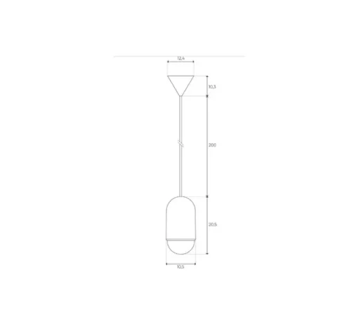 Suspension, luce medium, Chêne noir, Ø10,5cm, H20,5cm - Hartô