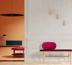 Suspension, Luce Small Long, chêne massif, 2800K, 400lm, H19cm, Ø6cm - Hartô