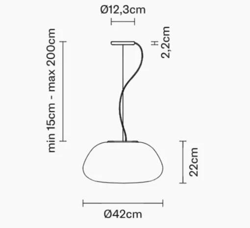 Suspension, Lumi Poga , blanc, Ø42cm, H200cm - Fabbian