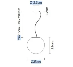 Suspension, Lumi_Sfera, blanc, 3000K, Ø35cm, H33cm - FABBIAN