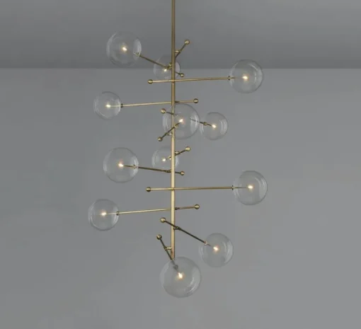 Suspension, Lustre, RD15 12 Arms, Laiton laqué bruni, Ø138,8cm, H200cm - Schwung