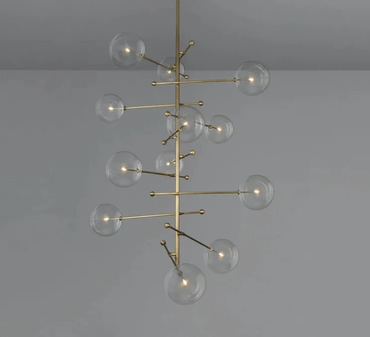 Suspension, Lustre, RD15 12 Arms, Laiton laqué bruni, Ø138,8cm, H200cm - Schwung
