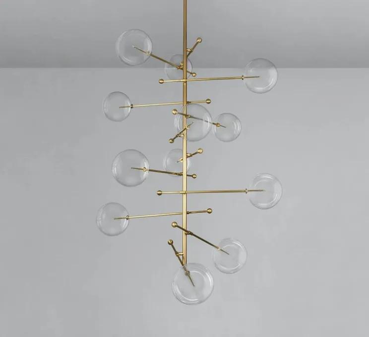 Suspension, Lustre, RD15 12 Arms, Laiton laqué bruni, Ø138,8cm, H200cm - Schwung
