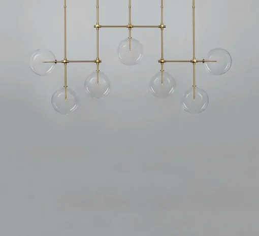 Suspension, Lustre, Soap B7 LG, Laiton laqué bruni, L183,3cm, H102cm - Schwung