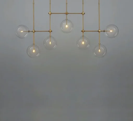 Suspension, Lustre, Soap B7 LG, Laiton laqué bruni, L183,3cm, H102cm - Schwung