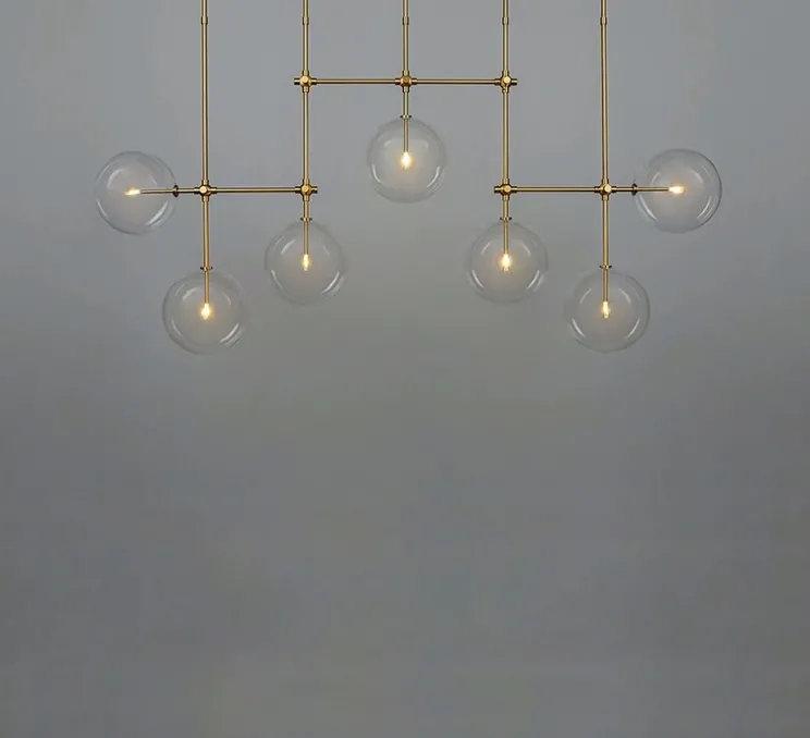 Suspension, Lustre, Soap B7 LG, Laiton laqué bruni, L183,3cm, H102cm - Schwung