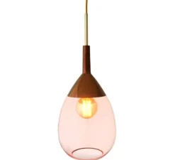 Suspension, Lute M, Corail, cuivre, Ø22cm, H49cm - Ebb and Flow