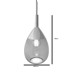 Suspension, Lute M, vert, or, Ø22cm, H49cm - Ebb and Flow