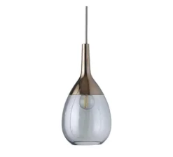 Suspension, Lute S, topaze bleue, platine, Ø14cm, H27cm - Ebb and Flow