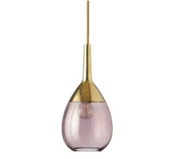 Suspension, LUTE S, Vieux rose, or, Ø14cm, H27cm - Ebb and Flow
