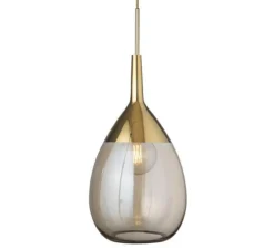 Suspension, Lute XL, Or fumé, Ø31cm, H70cm - Ebb and Flow