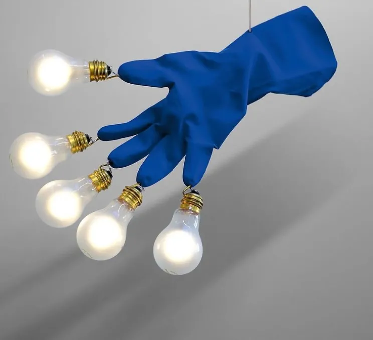 Suspension, Luzy Take Five, bleu, LED, dim, 2700K, 650 lm, L54cm, H34cm - Ingo Maurer