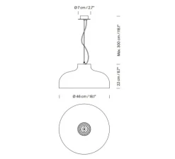 Suspension, M68, aluminium poli, Ø46cm, H22cm - Santa & Cole