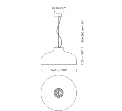Suspension, M68, rouge glossy, Ø46cm, H22cm - Santa & Cole