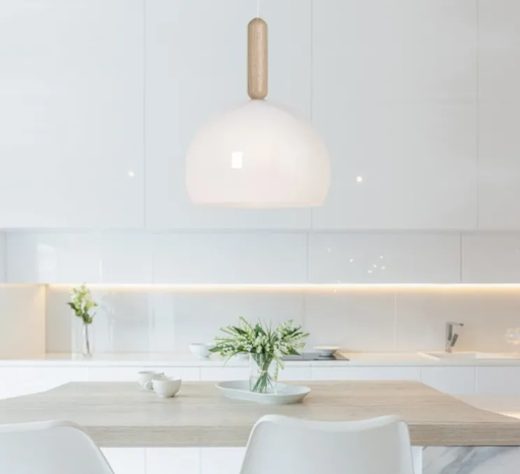 Suspension, Mad CL, chêne et blanc, Ø35cm, H45cm - Luxcambra